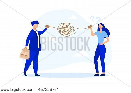 Bad Communication, Misunderstanding Create Confusion In Work, Miscommunicate Unclear Message And Inf