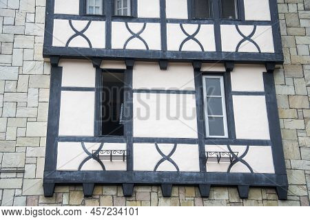Bukit Tinggi, Malaysia- Jun 9, 2022: Colmar French Window Design At Famous Tourism Place In Malaysia