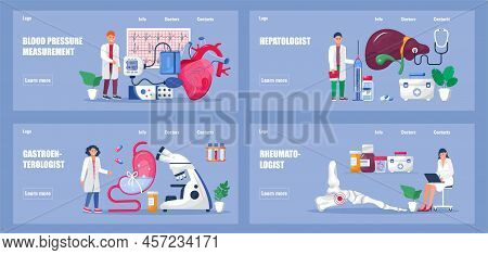 Cardiologist, Gastroenterologist Concept Vector For Medical Websites, Blogs. Rheumatologist, Hepatol