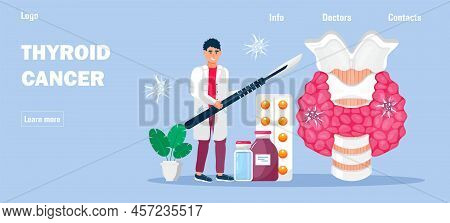 Diabetes Concept Vector For Homepage. Glucometer For Blood Glucose Testing Meter And Thyroid.