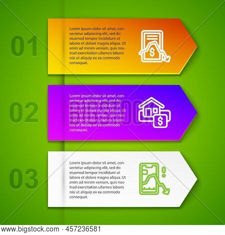 Set Line Mobile Stock Trading, Hanging Sign With Sale And . Business Infographic Template. Vector