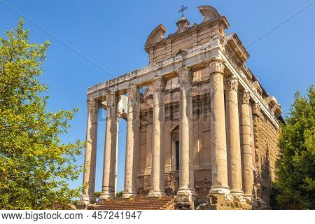 The Temple Of Antoninus And Faustina In The Roman Forum (latin Name Forum Romanum), Rome, Italy, Eur