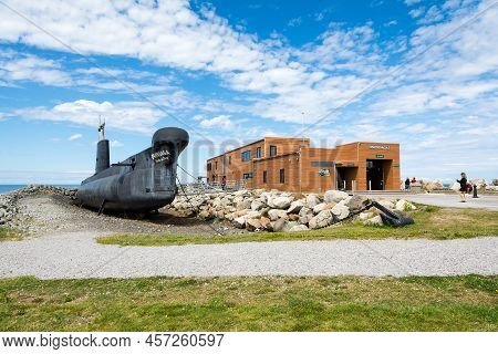 Rimouski, Canada - August 9, 2015:view Of The Pointe Au Pere Lighthouse In The Gaspesie Peninsula Du