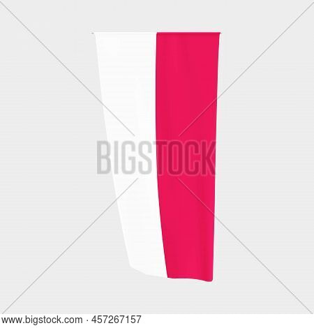 Polish Vertical Flag. Poland National Waving Flag. Vector Illustration