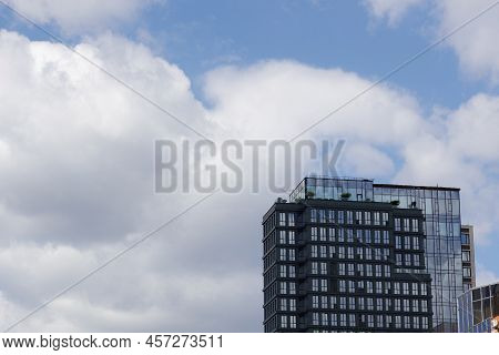 The Newest Residential Building On A Background Of The Sky. Place For Your Text