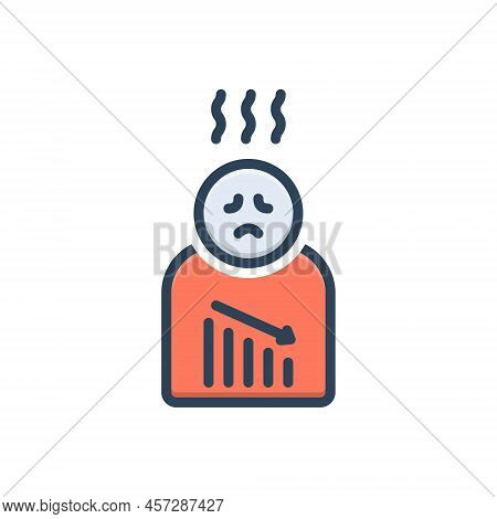 Color Illustration Icon For Pale Faded Insipid People Depression Melancholy Doldrums