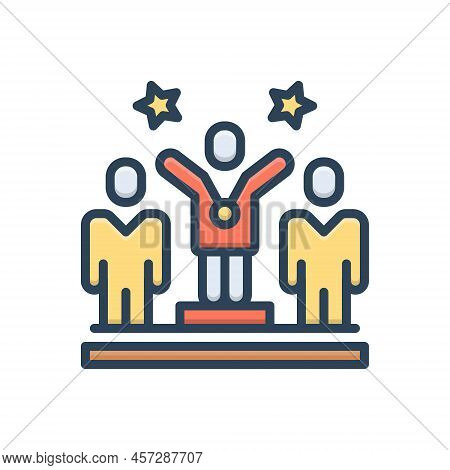 Color Illustration Icon For Proud Highbrow Haughty Appreciative Honor Pride Event Rank Category Winn