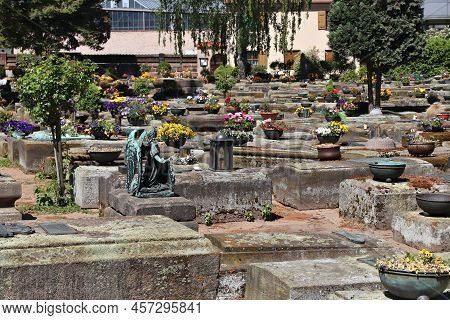 St. Rochus Cemetery In Nuremberg, Germany. Medieval Graveyard.