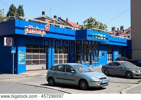 Nuremberg, Germany - May 6, 2018: Pitstop.de Car Repair Shop Nuremberg, Germany. Pitstop Workshops H