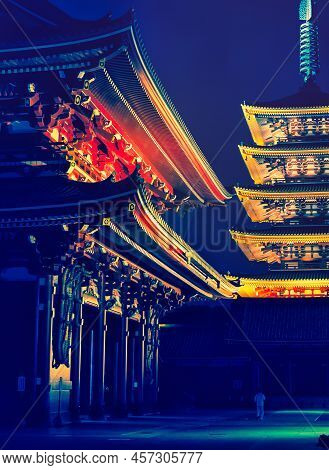 Tokyo, Japan - November 25, 2012 : High Contrast And The Play Of Light Make Senso Ji Is One Of The M