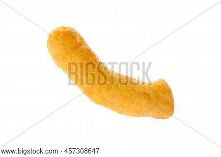 One Tasty Cheesy Corn Puff Isolated On White