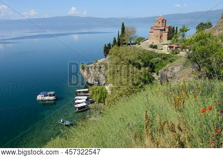 View At The Church Of Saint John On The Lake Ohrid In Macedonia