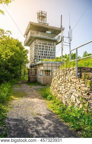 New Lookout Tower On Luz, German: Laushce, The Highest Peak Of Lusatian Mountains, Czech Republic An