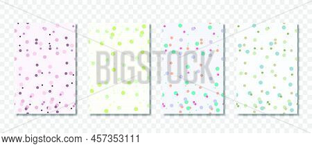 Set Of Colorful Dots Seamless Pattern. Seamless Vector Pattern With Dots. Colorful Background. Vecto