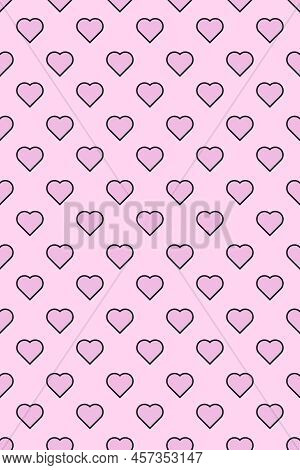 Pattern Seamless Heart Abstract Background. Repeated Hearts. Cute Seamless Pattern. Endless Romantic