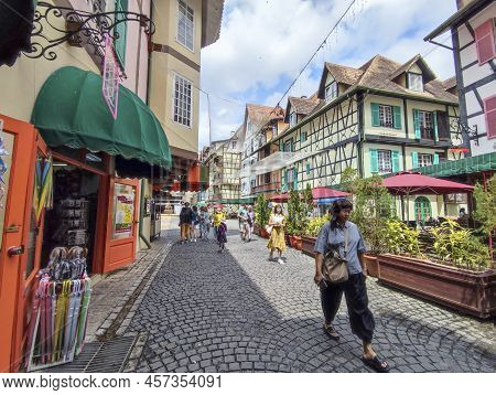 Bukit Tinggi, Malaysia - Jun 08, 2022: View Of Old French Style Public Building At Colmar Bukit Ting