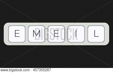 Computer Keyboard Key With Key Email. Keyboard Keys Icon Button