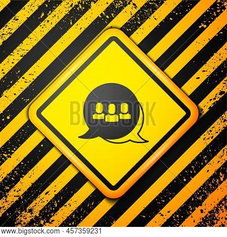Black Project Team Base Icon Isolated On Yellow Background. Business Analysis And Planning, Consulti