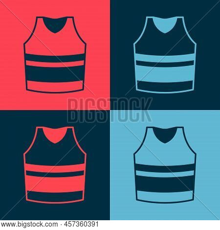 Pop Art Undershirt Icon Isolated On Color Background. Vector