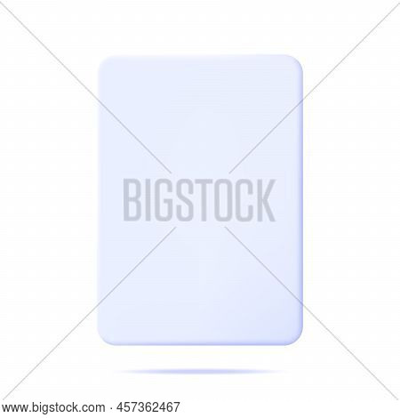 3d White Plastic Or Paper Sheet Isolated. Render White Sheet With Empty Space. Document Mockup Templ