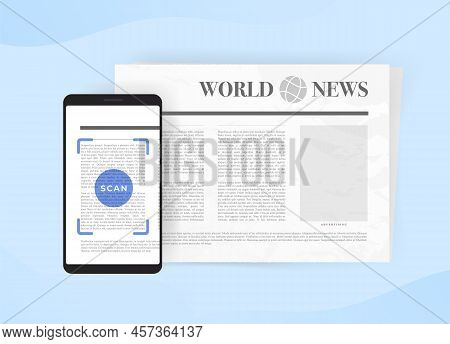 Ocr - Optical Character Recognition Illustration. Ocr Software That Recognizes Characters Scanned Im