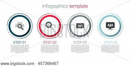 Set Magnifying Glass For Search Job, Project Team Base And . Business Infographic Template. Vector