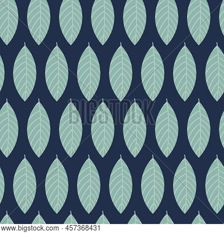 Vector Pattern Backgroung With Blue Autumn Leaves