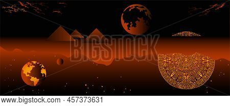 Fantastic Space Composition Illustrating The Theory Of Parallel Worlds.

In Far Space, The Line Betw
