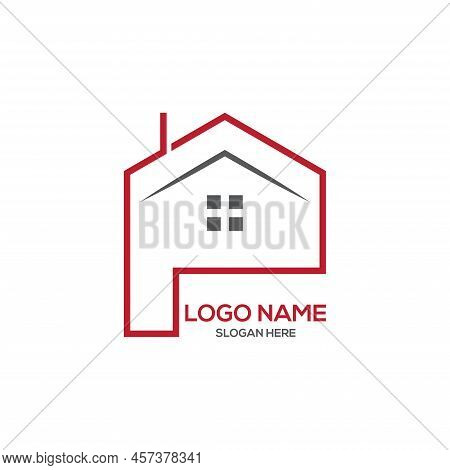 Real Estate Logo Design. Creative Abstract Real Estate Icon Logo Template Elements And P  With Home.