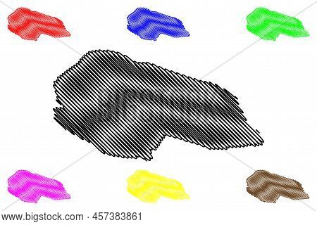 Kungsholmen Island (stockholm, Lake Malaren, Kingdom Of Sweden) Map Vector Illustration, Scribble Sk