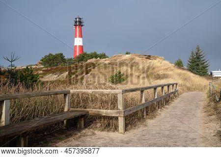 Panoramic Image Of Hoernum Lighthouse Against Sky, Sylt, North Frisia, Germany