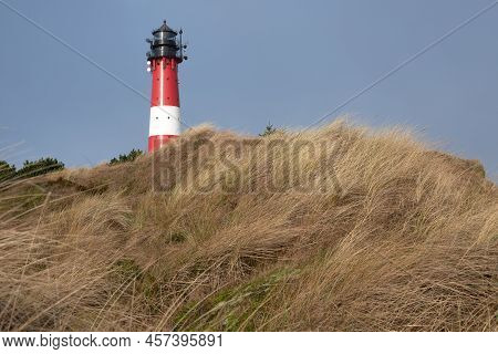 Panoramic Image Of Hoernum Lighthouse Against Sky, Sylt, North Frisia, Germany