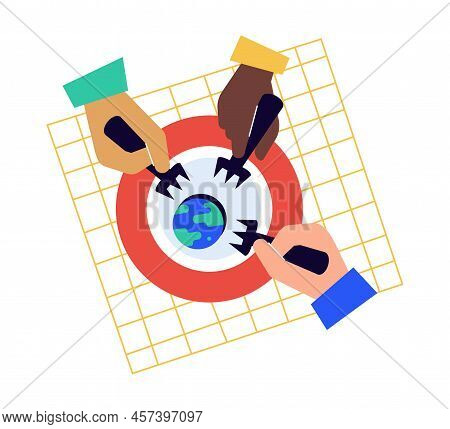 Dividing The Planet - Modern Colorful Flat Design Style Illustration