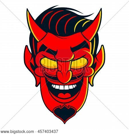 Rockabilly Devil Tattoo Vector Illustration In Full