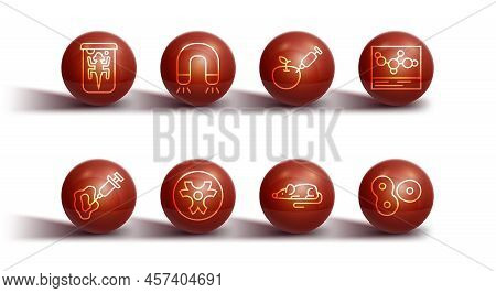 Set Line Experimental Animal, Syringe, Chemical Formula, Mouse, Biohazard Symbol, Magnet, Cell Divis