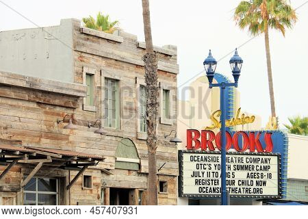 June 30, 2022 In Oceanside, Ca:  Historical Sunshine Brooks Theater Taken In Oceanside, Ca Where Peo