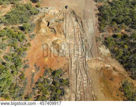 Looking Down At Patterns In The Landscape Around Copperfield Queensland Australia