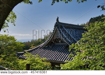 A Roof-top Of Yoshimine-dera Temple And The Trees.   Kyoto Japan