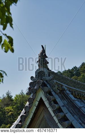 A Roof-top Of Yoshimine-dera Temple And The Trees.   Kyoto Japan