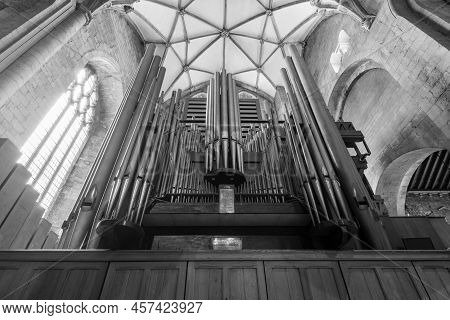 Tewkesbury.gloucestershire.united Kingdom.june 2nd 2022.view Of The Organ  Inside Tewkesbury Abbey I