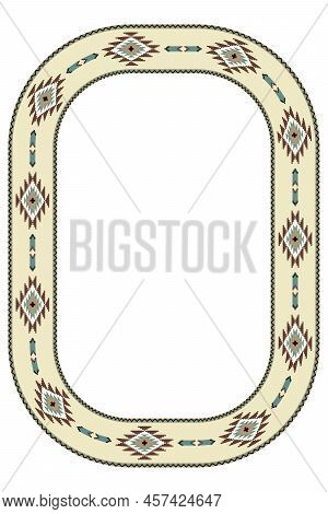 Ethnic Frame. Rectangular Border With Native American Pattern. Size 10 X 15. Aspect Ratio 2:3