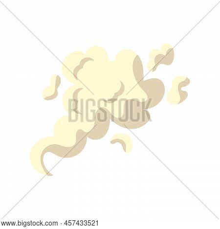 Bubble Explode Smoke Poof And Cloud Blow Effect. Wind With Cartoon Gray Fog And Boom Dust Vector Ill