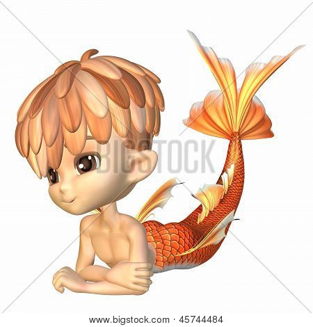 Roztomilý Toon zlaté rybky Merman