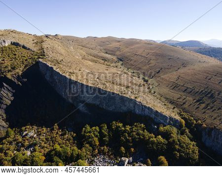 Aerial View Of Rock Formation Stolo At Ponor Mountain, Balkan Mountains, Bulgaria