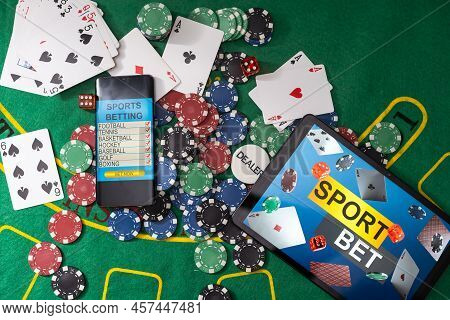 Bets Online At Bookmakers Website. Smartphone, Poker