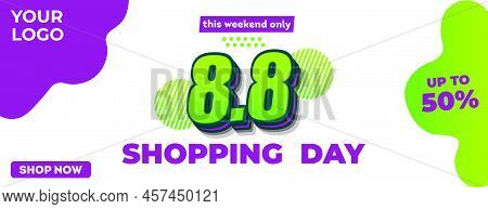 8.8 Shopping Day Sale Poster Or Flyer Design. 8.8 Super Sale Online Banner.