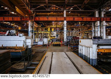 Metalworking Factory Production Line. Interior Of The Worksop.