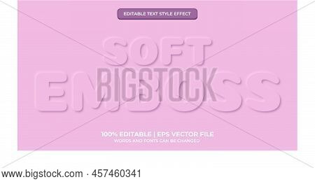 Neomorphic Text Effect. Neomorphisme Emboss 3d Simple Pink Modern Editable Text Effect