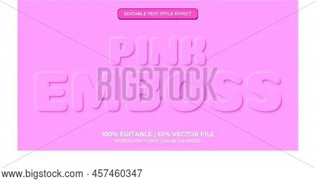 Neomorphic Text Effect. Neomorphisme Emboss 3d Simple Pink Modern Editable Text Effect