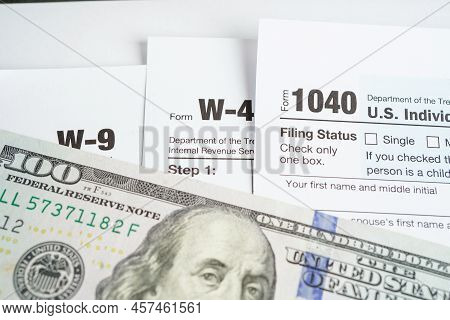 Tax Form, Usa America Business Finance Concept.